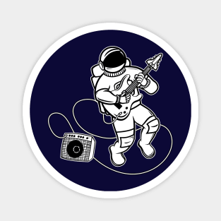 Astronaut Rockstar! (White Fill + Black Outline) Magnet